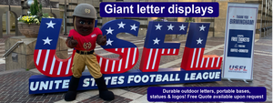 Giant letter displays, durable outdoor letters, portable bases, statues & logos. Giant foam letters made for you any size any color